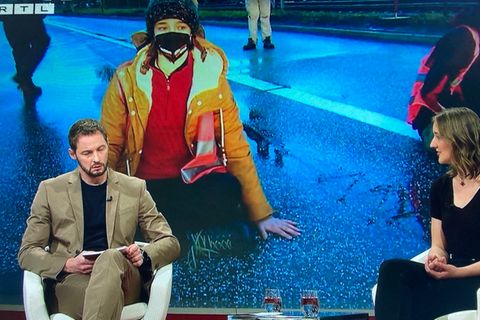 Carla Rochel, Aktivistin der "Letzen Generation", im Studio von stern TV