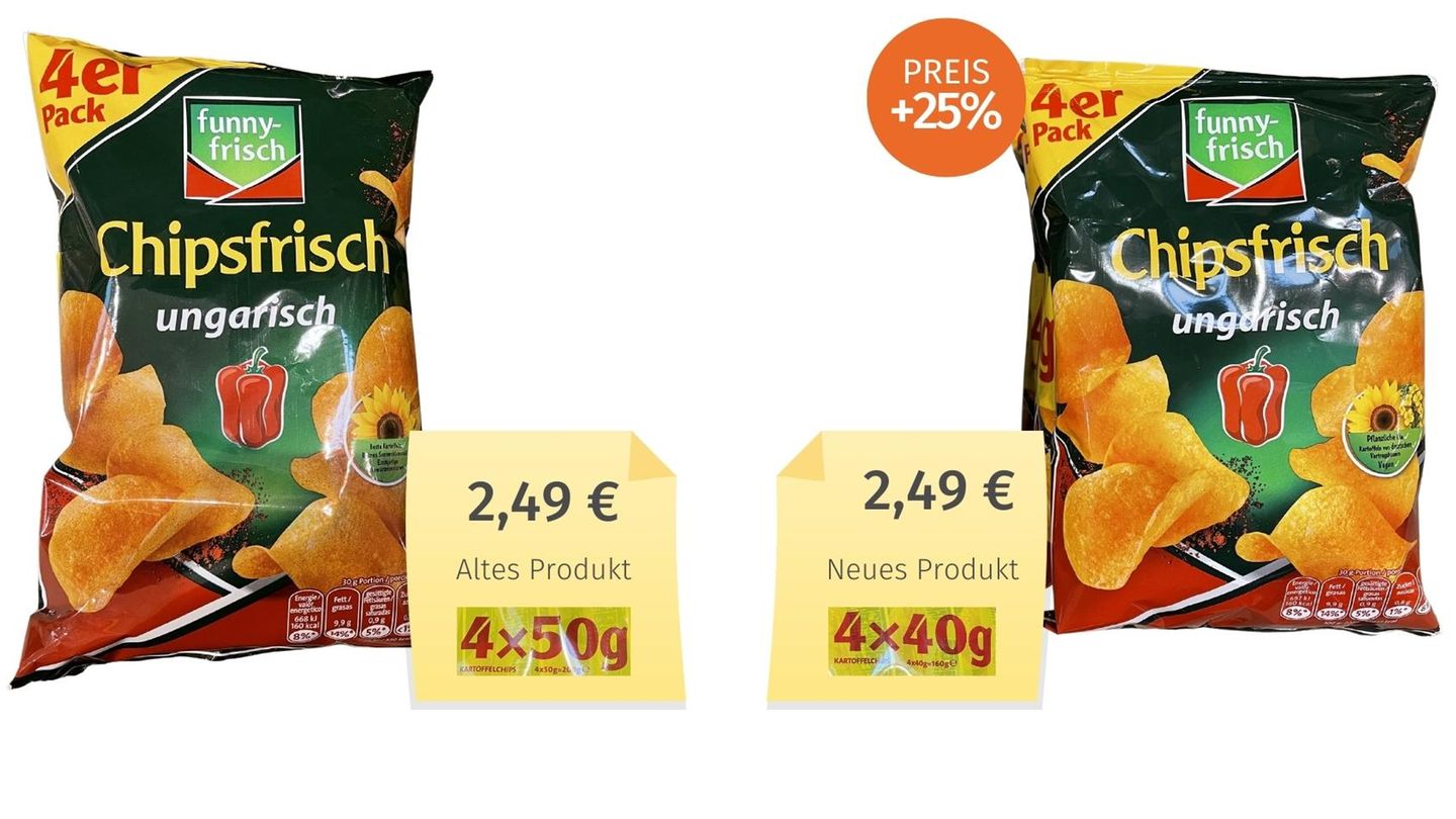 Deceptive package of the month: chips buyers can now get shrink-fit versions for the same money