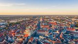 Luftaufnahme der Augsburger Innenstadt.