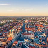 Luftaufnahme der Augsburger Innenstadt.