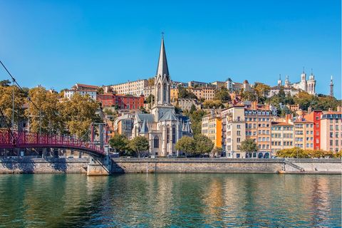 Die Skyline der französischen Stadt Lyon.