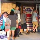 Wäher in Florida stehen Schlange