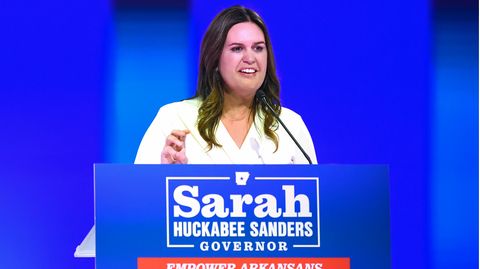 Sarah Huckabee Sanders bei einer Wahlkampfveranstaltung in Arkansas