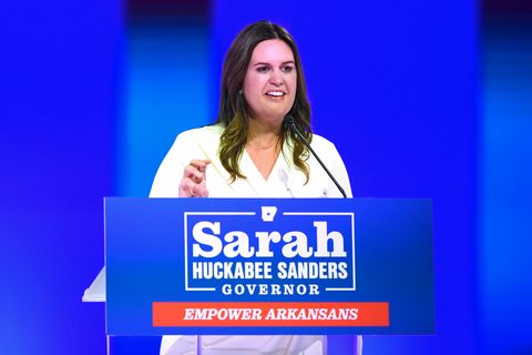 Sarah Huckabee Sanders bei einer Wahlkampfveranstaltung in Arkansas