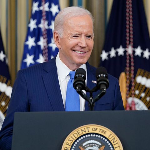 US-Präsident Joe Biden im State Dining Room des Weißen Hauses in Washington DC