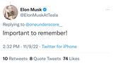 Auch Elon Musk wird durch den Kakao gezogen: Nur sein Benutzername, das @handle, weist darauf hin, dass es sich nicht um den echten Musk handelt.