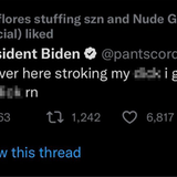 US-Präsident Biden soll angeblich Obszönitäten auf Twitter geteilt haben. Auch hier weist (neben dem Inhalt) nur das Handle auf den falschen Biden hin.