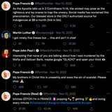 Hier unterhalten sich der Papst und Martin Luther. Alle Accounts sind natürlich gefälscht.