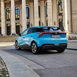 Der MG4 Electric in seitlicher Heckansicht