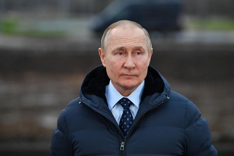 Zawidowo, Russland: Wladimir Putin ließ sich ein Modell eines großen Erholungsgebiets für Touristen vorführen 