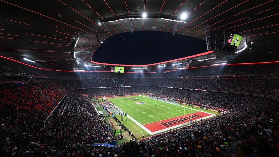 View of the Allianz Arena during the Tampa Bay Buccaneers vs. Seattle Seahawks NFL game