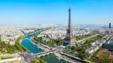 Blick auf den Eiffelturm in der französischen Hauptstadt Paris.