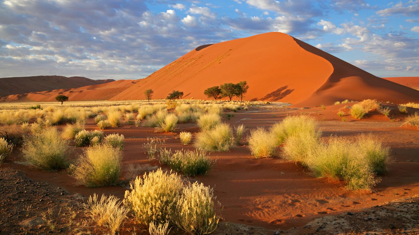 Blick auf die rote Wüste in Namibia. Blick auf die rote Wüste in Namibia.