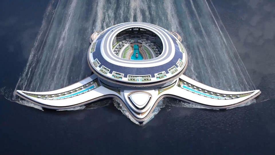 Die Tera-Yacht Pangeos – eine Kleinstadt auf dem Wasser Die Tera-Yacht Pangeos – eine Kleinstadt auf dem Wasser
