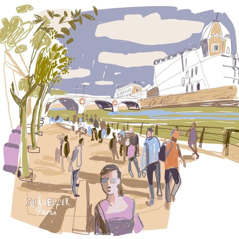 Illustration der Pariser Flaniermeile