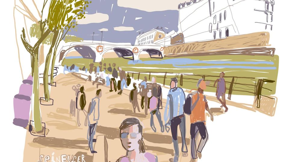 Illustration der Pariser Flaniermeile