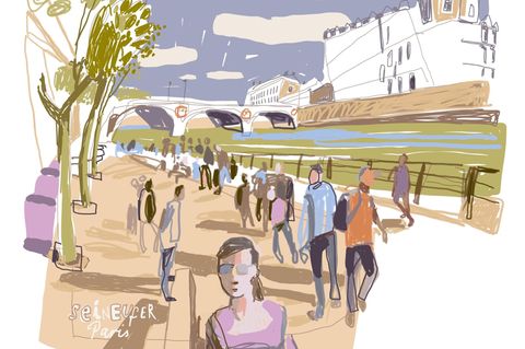 Illustration der Pariser Flaniermeile