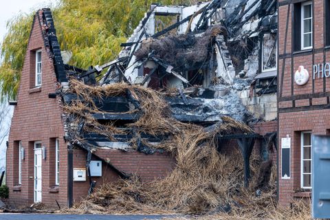 Das ehemalige Hotel in Groß Strömkendorf (Mecklenburg-Vorpommern) ist in der Nacht vom 19. zum 20. Oktober 2022 komplett abgebrannt