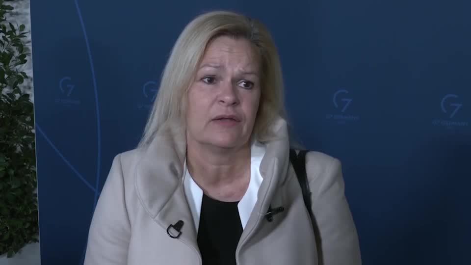 Video: Cyberbedrohung und Migration: Faeser setzt auf internationale Zusammenarbeit