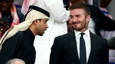David Beckham mit Nasser al-Khelaifi, Präsident des katarischen Staatsfonds "Qatar Sports Investments" (Symbolfoto)