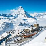 Das berühmte Skigebiet Zermatt in der Schweiz.