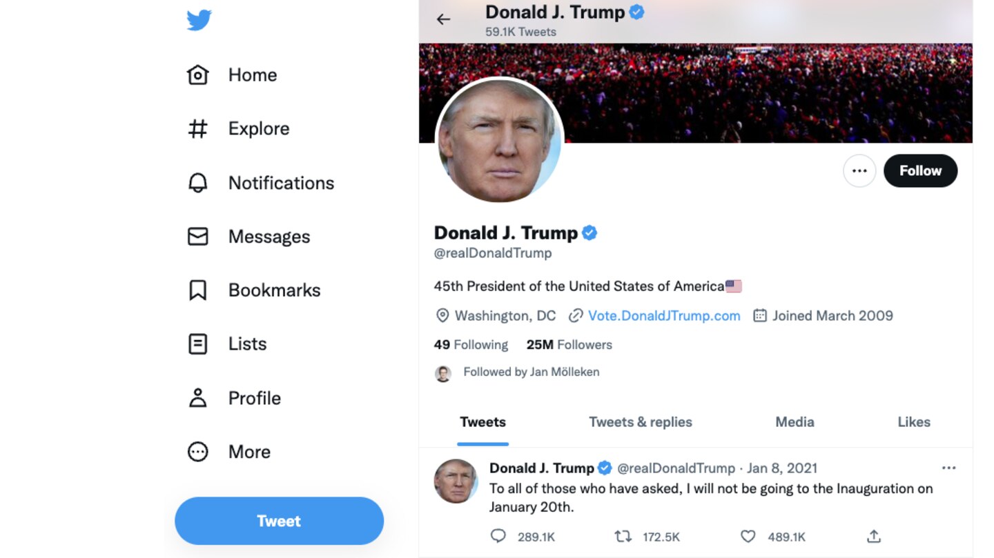 Donald Trumps Twitter-Account ist seit heute wieder zu erreichen
