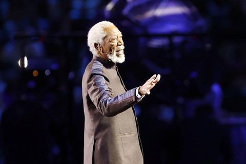 Schauspieler Morgan Freeman bei der Eröffnung der WM 2022