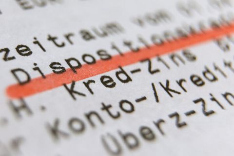 Dispokredit auf einem Kontoauszug