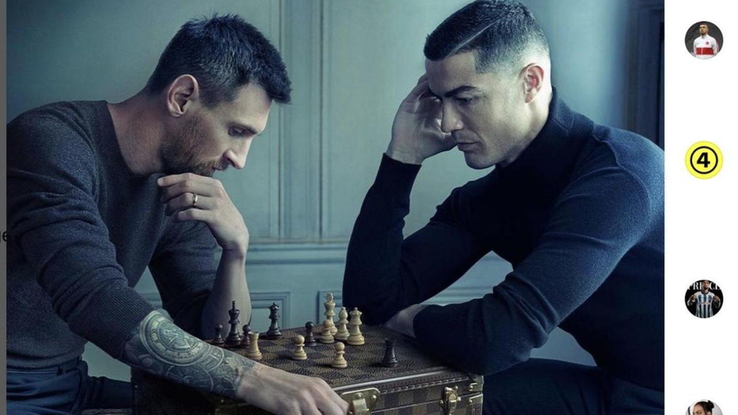 Ronaldo und Messi inszenieren sich beim Schach