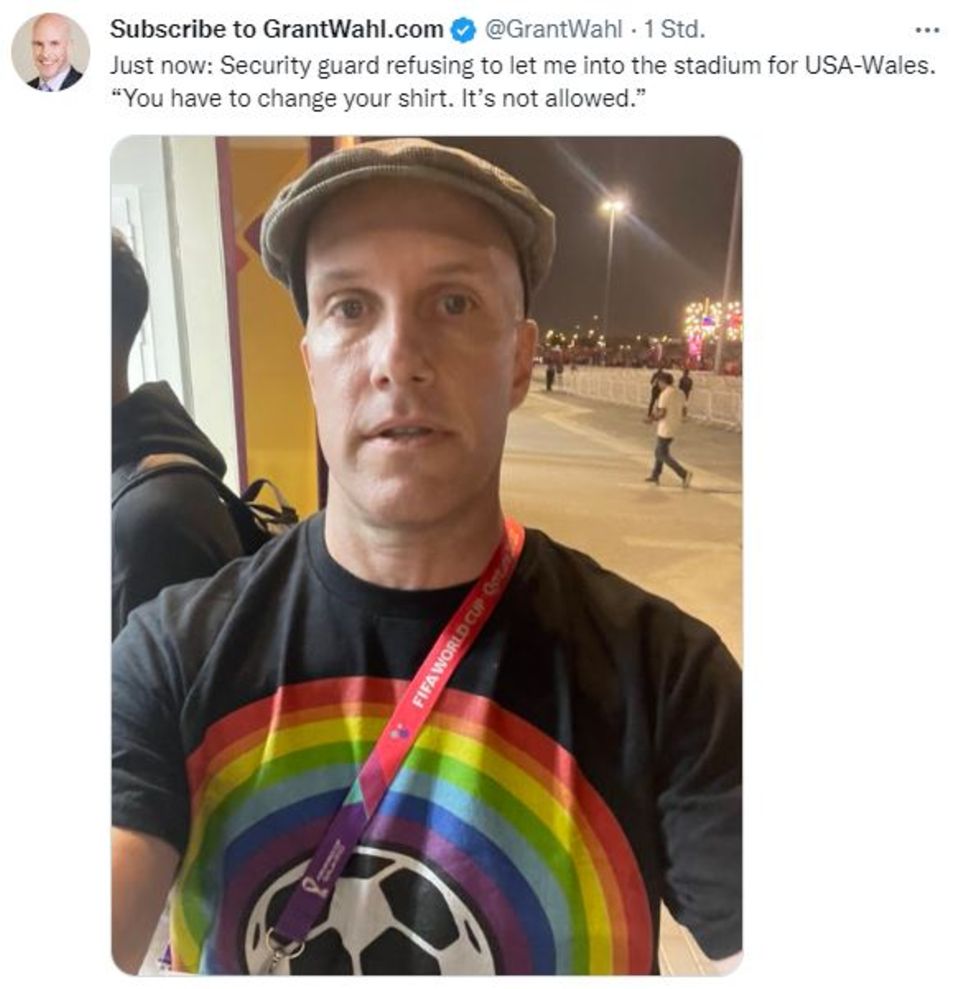 World Cup in Qatar: journalist arrested for rainbow T-shirt