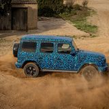 Die vier radnahen Motoren machen es möglich: Die Mercedes G-Klasse elektro kann sich auf der Stelle drehen