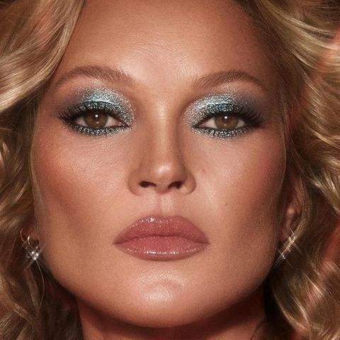 Kate Moss mit glitzerndem Augen Make-up