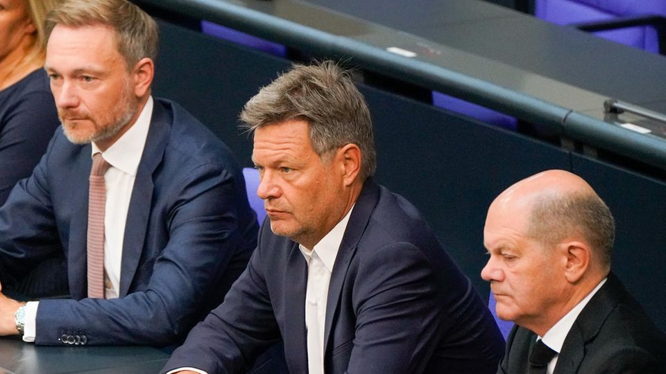 Christian Lindner (FDP), Robert Habeck (Grüne), Olaf Scholz (SPD)