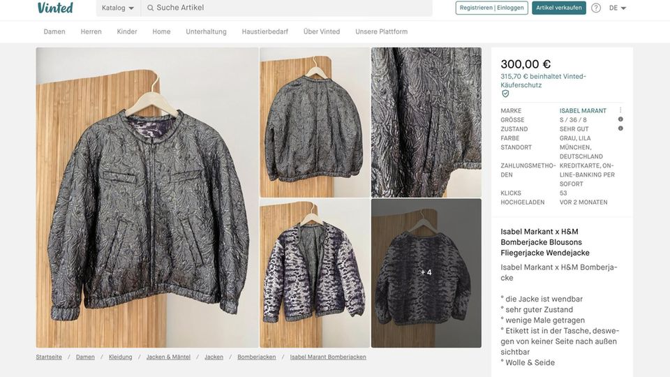 Silberner Seiden-Blouson