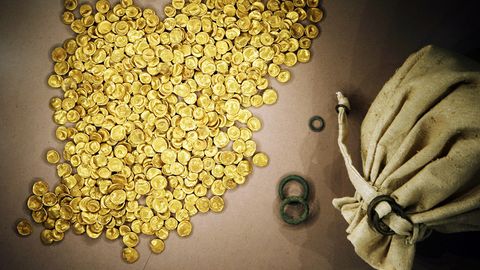 Tief im Boden eingelassen wird im Kelten- und Römermuseum in Manching bei Ingolstadt der keltische Goldschatz ausgestellt
