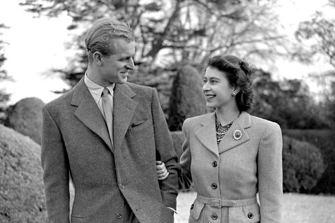 Prinzessin Elizabeth und Prinz Philip gehen spazieren