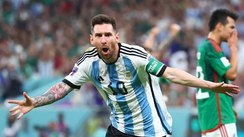 Die Erlösung: Lionel Messi schoss Argentinien gegen Mexiko in Führung
