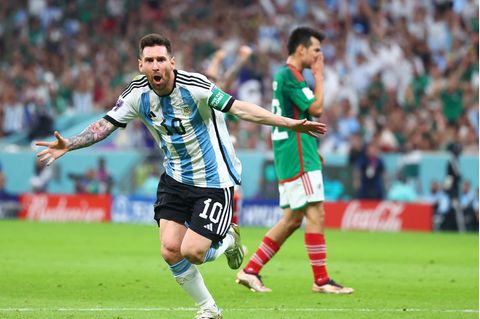 Die Erlösung: Lionel Messi schoss Argentinien gegen Mexiko in Führung