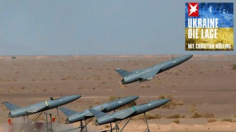 Iranische Drohnen bei einer Militärübung im Iran