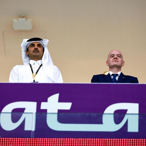 Fifa-Boss Infantino mit Emir Tamim Bin Hamad Al Thani