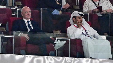 Der umstrittene Fifa-Präsident Gianni Infantino saß beim WM-Spiel Wales - England auf der Tribüne