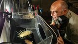 Fotograf Solvin Zankl vor Aquarium