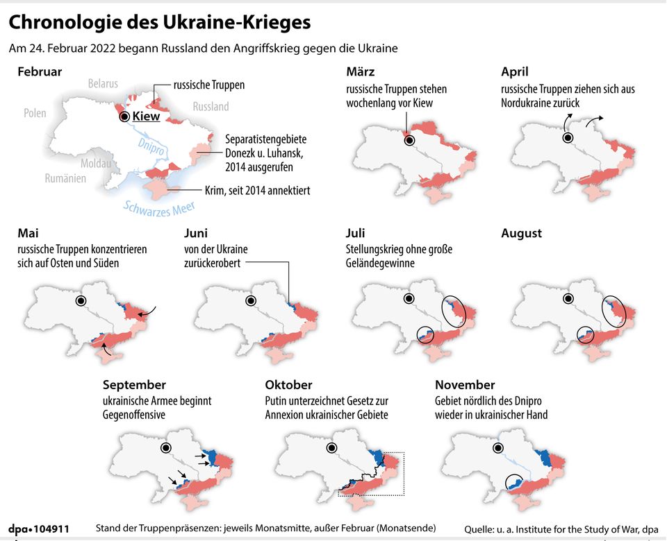 Ukraine: Karten Zu Russischen Angriffen, Flüchtenden, Truppen, Nato ...