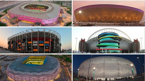 WM 2022: Bild-Kombo zeigt Auswahl der Stadien der Fußball-Weltmeisterschaft in Katar