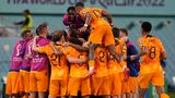 Spieler der Niederlande feiern