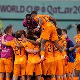 Spieler der Niederlande feiern