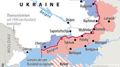 Der Frontverlauf in der Ukraine