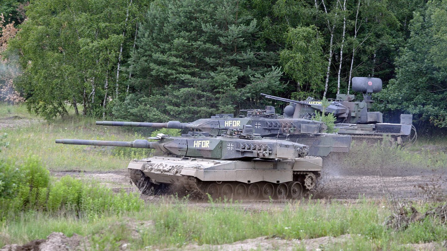 Das klassische Einsatzszenario: Gepard schützt die Kampfpanzer.