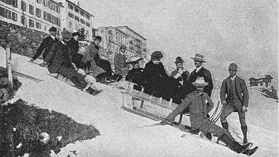 Schon im 19. Jahrhundert haben die Einwohner von St. Moritz die Vorteile ihrer Heimat genutzt.