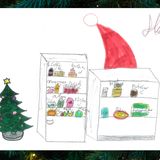 Ein gezeichneter Kühlschrank voller Lebensmittel